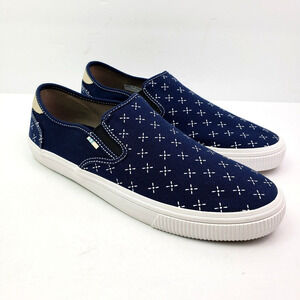 Toms Baja Mens Size 9 Navy Bandana Blue Slip On Casual Loafer Shoes